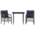 vidaXL Poly Rattan Outdoor Dining Set with Cushions
