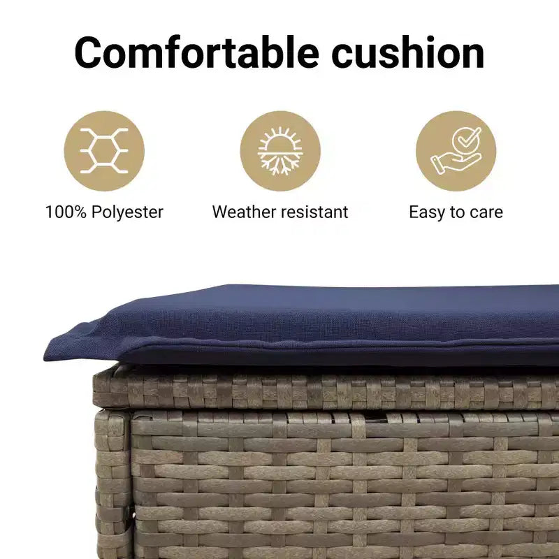 vidaXL Poly Rattan Outdoor Dining Set with Cushions
