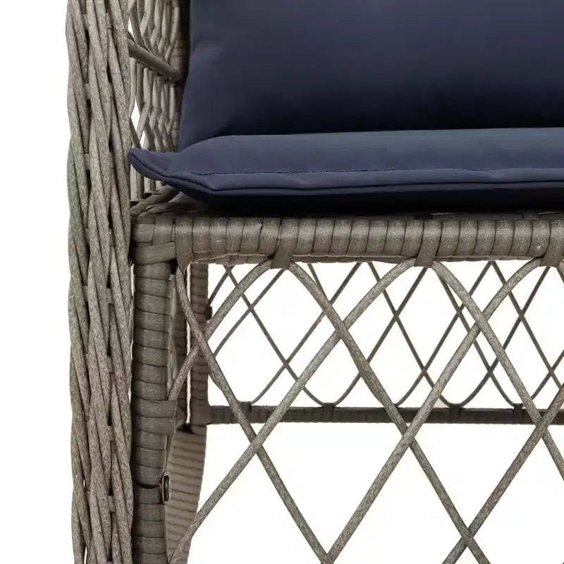 vidaXL Poly Rattan Outdoor Dining Set with Cushions
