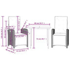 vidaXL Modern Garden Dining Set with Cushions in Poly Rattan