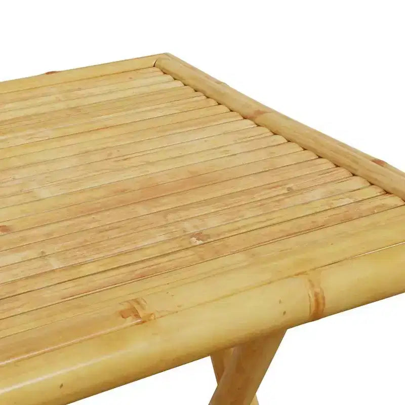 vidaXL Folding Bistro Set with Bamboo and Cushions