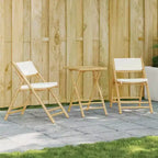 vidaXL Folding Bistro Set with Bamboo and Cushions