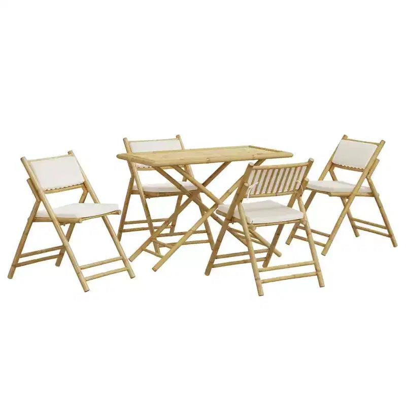 vidaXL Folding Bistro Set with Dark or Cushions
