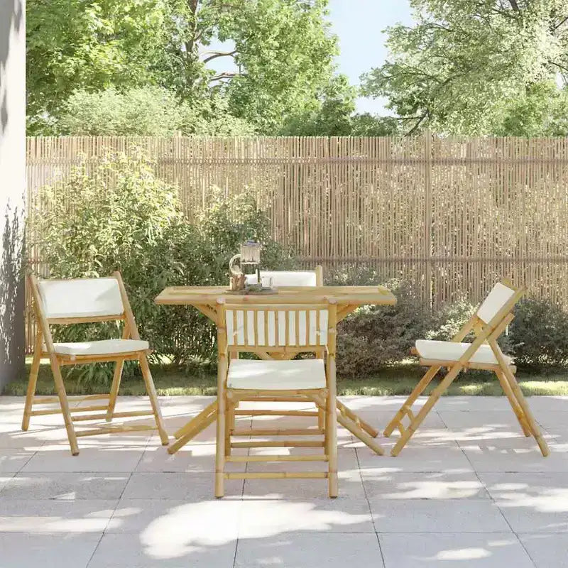 vidaXL Folding Bistro Set with Dark or Cushions