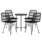 vidaXL Bistro Set Outdoor Patio Balcony Table and Chairs Rattan Look 5 Piece