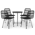 vidaXL Bistro Set Outdoor Patio Balcony Table and Chairs Rattan Look 5 Piece