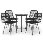 vidaXL Bistro Set Outdoor Patio Balcony Table and Chairs Rattan Look 5 Piece