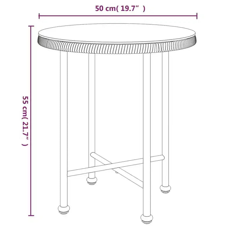 vidaXL Bistro Set Outdoor Patio Balcony Table and Chairs Rattan Look 3 Piece
