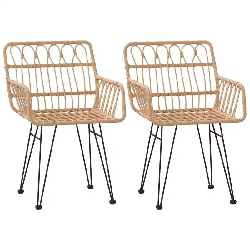 vidaXL Bistro Set Outdoor Patio Balcony Table and Chairs Rattan Look 3 Piece