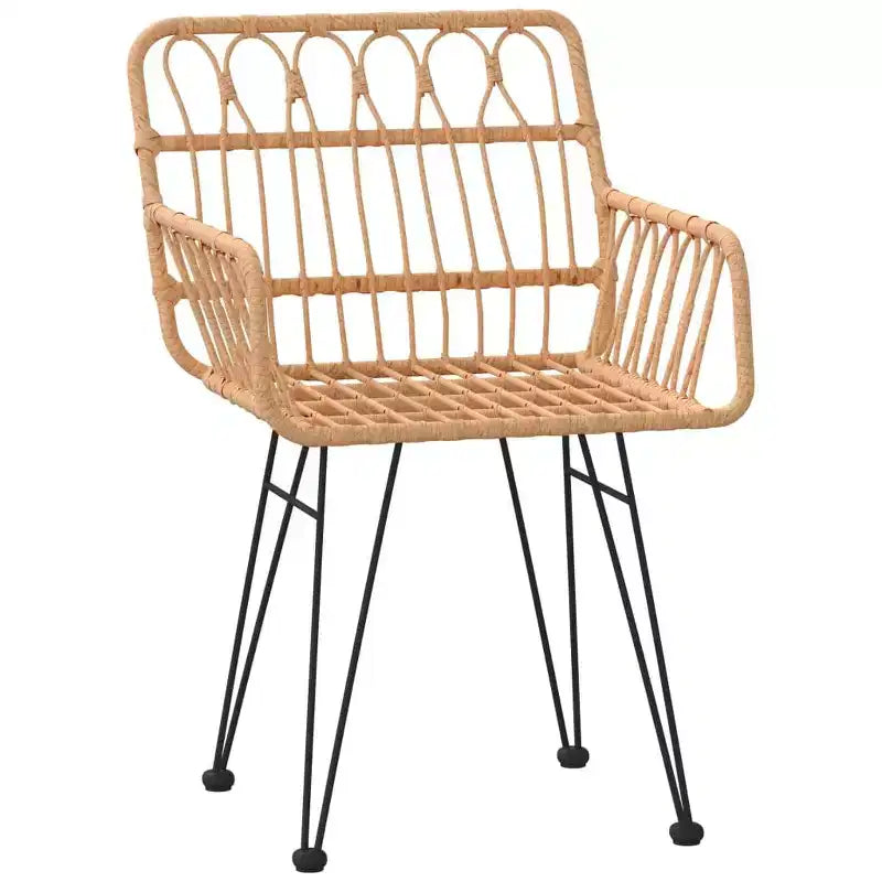 vidaXL Bistro Set Outdoor Patio Balcony Table and Chairs Rattan Look 3 Piece