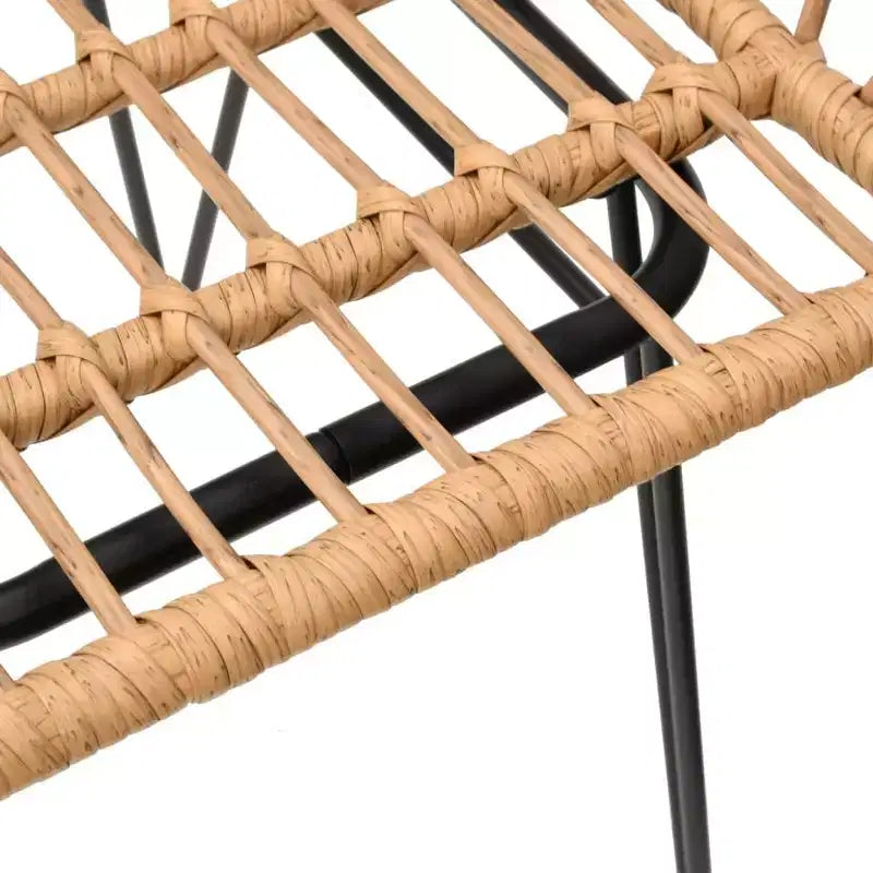 vidaXL Bistro Set Outdoor Patio Balcony Table and Chairs Rattan Look 3 Piece