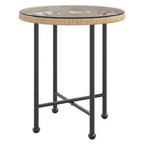 vidaXL Bistro Set Outdoor Patio Balcony Table and Chairs Rattan Look 3 Piece