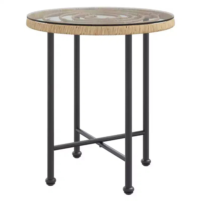 vidaXL Bistro Set Outdoor Patio Balcony Table and Chairs Rattan Look 3 Piece