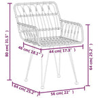 vidaXL Bistro Set Outdoor Patio Balcony Table and Chairs Rattan Look 3 Piece