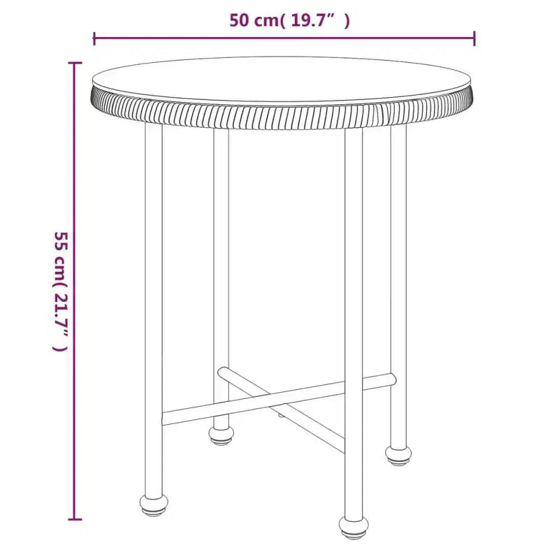 vidaXL Bistro Set Outdoor Patio Balcony Table and Chairs Rattan Look 3 Piece