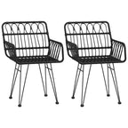 vidaXL Bistro Set Outdoor Patio Balcony Table and Chairs Rattan Look 3 Piece