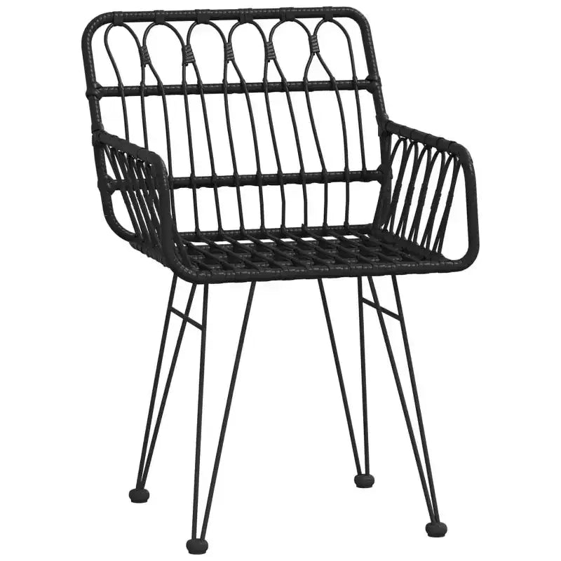 vidaXL Bistro Set Outdoor Patio Balcony Table and Chairs Rattan Look 3 Piece