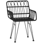 vidaXL Bistro Set Outdoor Patio Balcony Table and Chairs Rattan Look 3 Piece