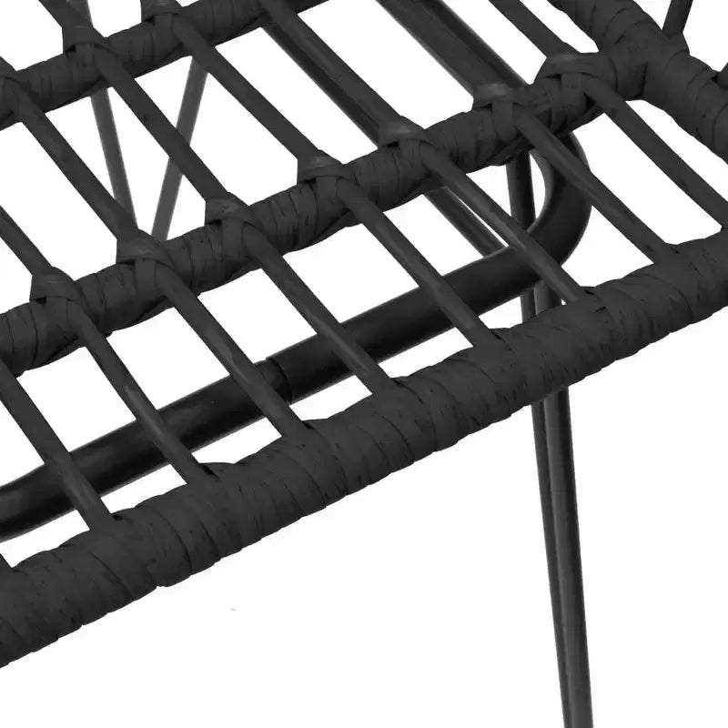 vidaXL Bistro Set Outdoor Patio Balcony Table and Chairs Rattan Look 3 Piece