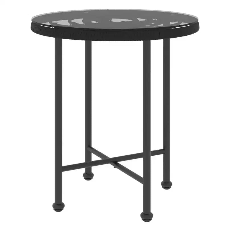 vidaXL Bistro Set Outdoor Patio Balcony Table and Chairs Rattan Look 3 Piece