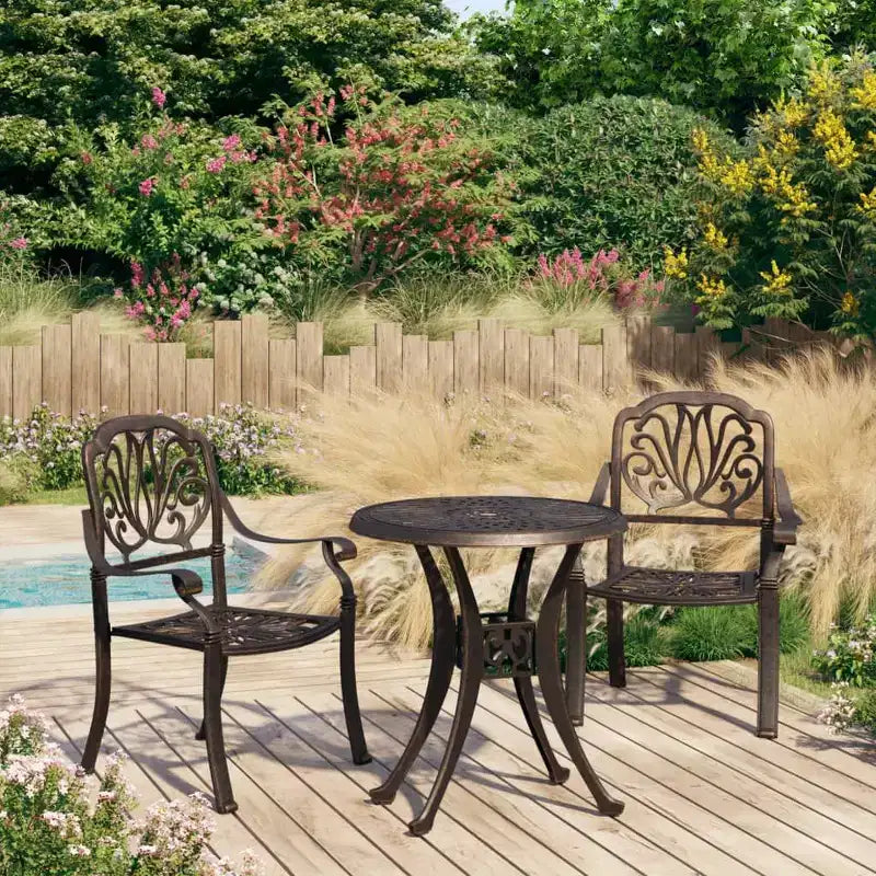 vidaXL Bistro Set Cast Aluminum Durable Bistro Set Round