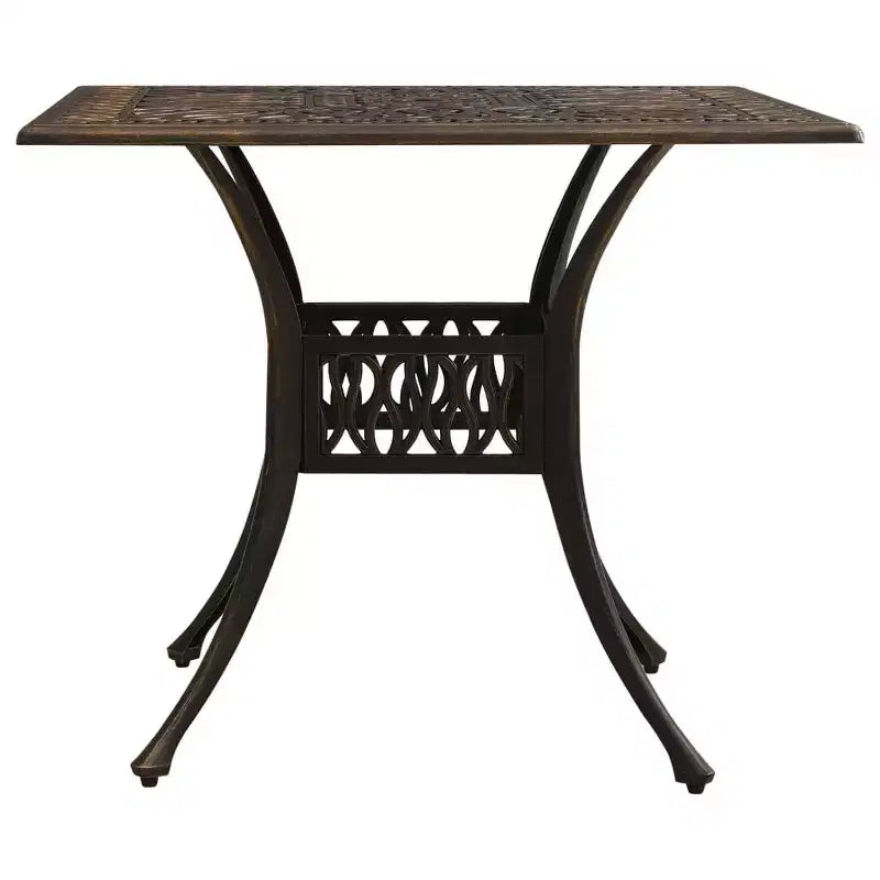 vidaXL Bistro Set Patio Table and Chair Bistro Table Outdoor Cast Aluminum