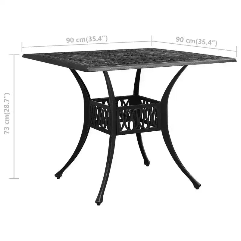 vidaXL Bistro Set Patio Table and Chair Bistro Table Outdoor Cast Aluminum