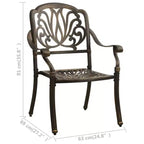 vidaXL Bistro Set Patio Table and Chair Bistro Table Outdoor Cast Aluminum