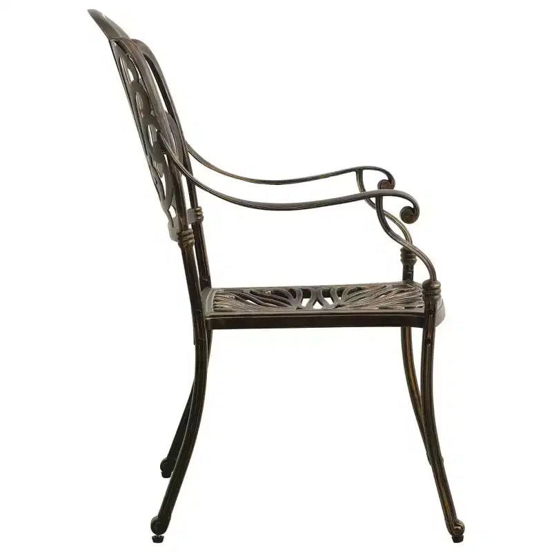 vidaXL Bistro Set Patio Table and Chair Bistro Table Outdoor Cast Aluminum