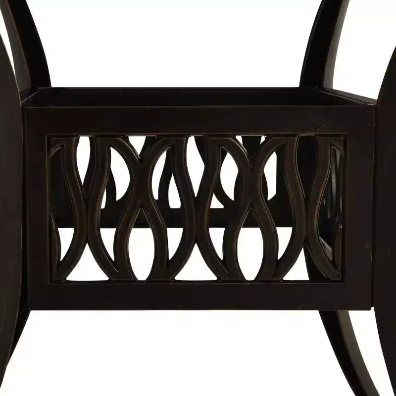 vidaXL Bistro Set Patio Table and Chair Bistro Table Outdoor Cast Aluminum