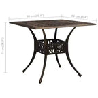 vidaXL Bistro Set Patio Table and Chair Bistro Table Outdoor Cast Aluminum