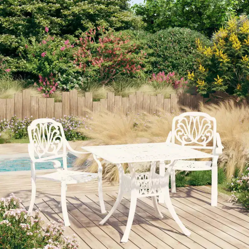 vidaXL Bistro Set Patio Table and Chair Bistro Table Outdoor Cast Aluminum