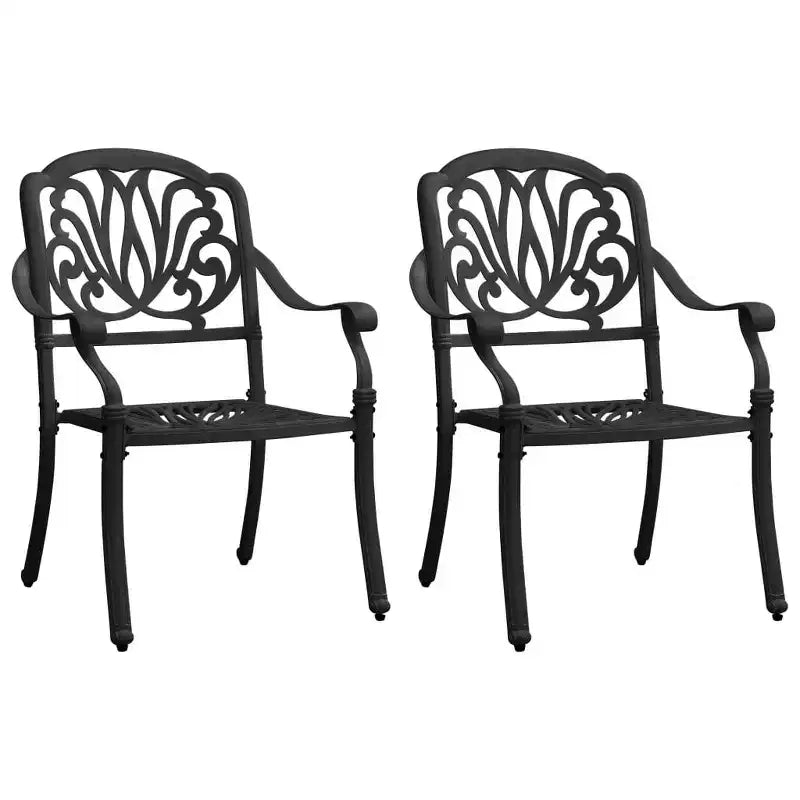 vidaXL Bistro Set Patio Table and Chair Bistro Table Outdoor Cast Aluminum