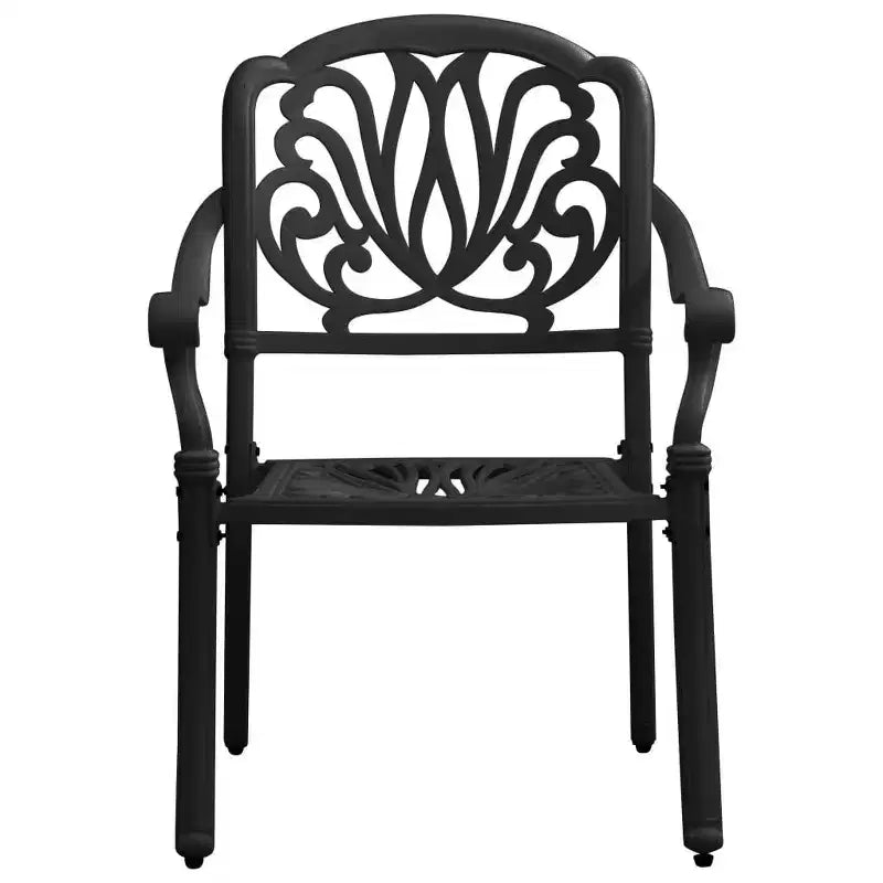 vidaXL Bistro Set Patio Table and Chair Bistro Table Outdoor Cast Aluminum