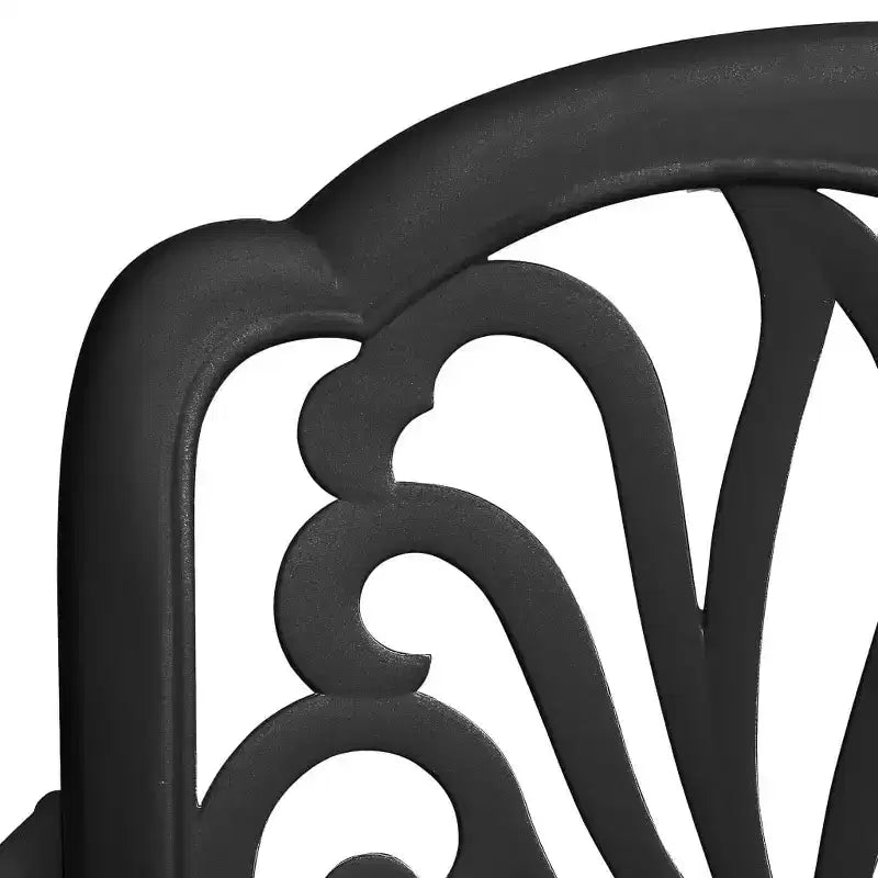 vidaXL Bistro Set Patio Table and Chair Bistro Table Outdoor Cast Aluminum