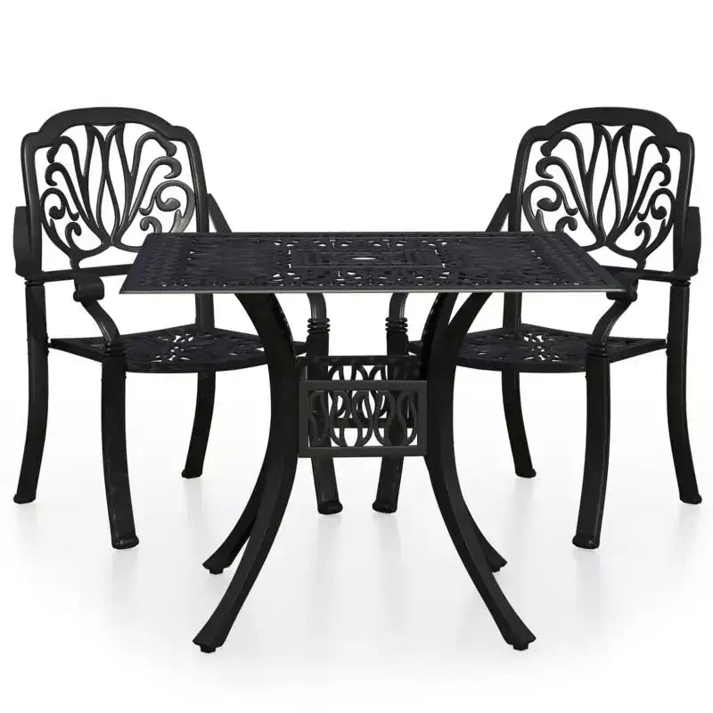 vidaXL Bistro Set Patio Table and Chair Bistro Table Outdoor Cast Aluminum