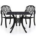 vidaXL Bistro Set Patio Table and Chair Bistro Table Outdoor Cast Aluminum
