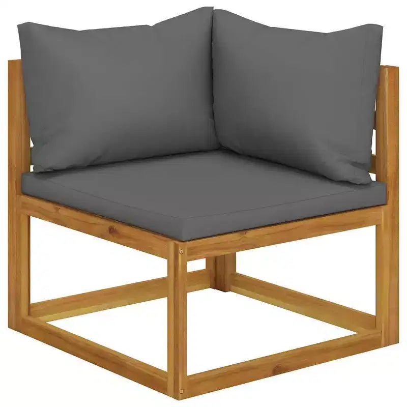 vidaXL Modular Garden Lounge Set with Cushions in Solid Acacia Wood