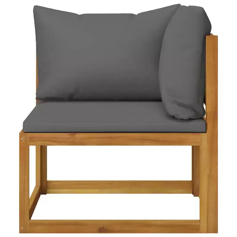 vidaXL Modular Garden Lounge Set with Cushions in Solid Acacia Wood