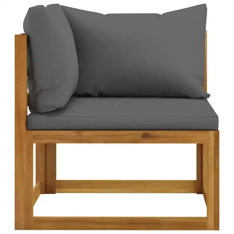 vidaXL Modular Garden Lounge Set with Cushions in Solid Acacia Wood