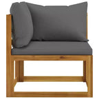 vidaXL Modular Garden Lounge Set with Cushions in Solid Acacia Wood
