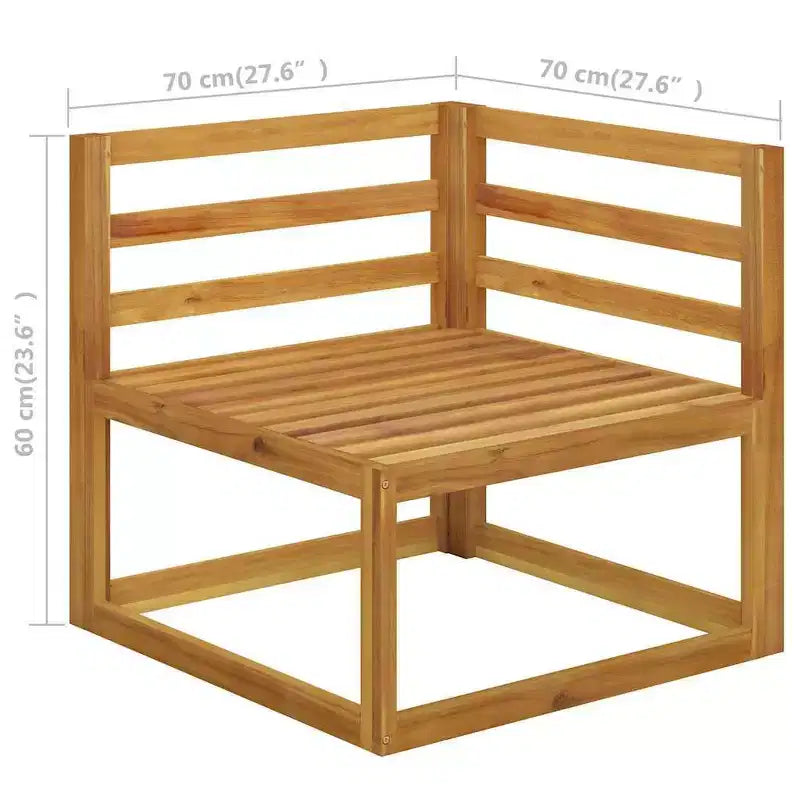 vidaXL Modular Garden Lounge Set with Cushions in Solid Acacia Wood