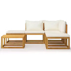 vidaXL Modular Garden Lounge Set with Cushions in Solid Acacia Wood