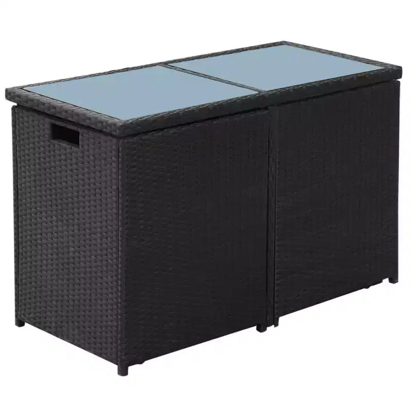 vidaXL Bistro Set Dining Table and Chairs Outdoor Furniture Poly Rattan