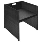 vidaXL Bistro Set Dining Table and Chairs Outdoor Furniture Poly Rattan