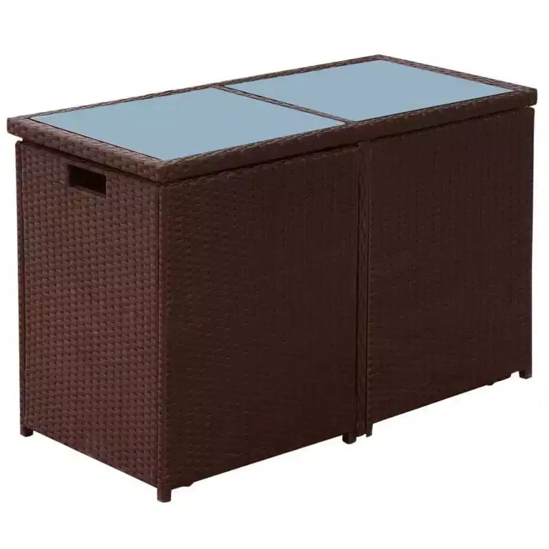 vidaXL Bistro Set Dining Table and Chairs Outdoor Furniture Poly Rattan