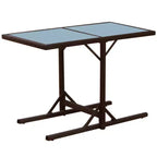 vidaXL Bistro Set Dining Table and Chairs Outdoor Furniture Poly Rattan