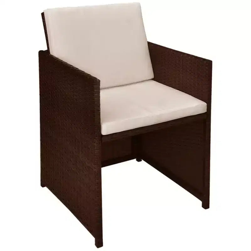vidaXL Bistro Set Dining Table and Chairs Outdoor Furniture Poly Rattan
