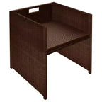 vidaXL Bistro Set Dining Table and Chairs Outdoor Furniture Poly Rattan