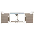 vidaXL Bistro Set Dining Table and Chairs Outdoor Furniture Poly Rattan